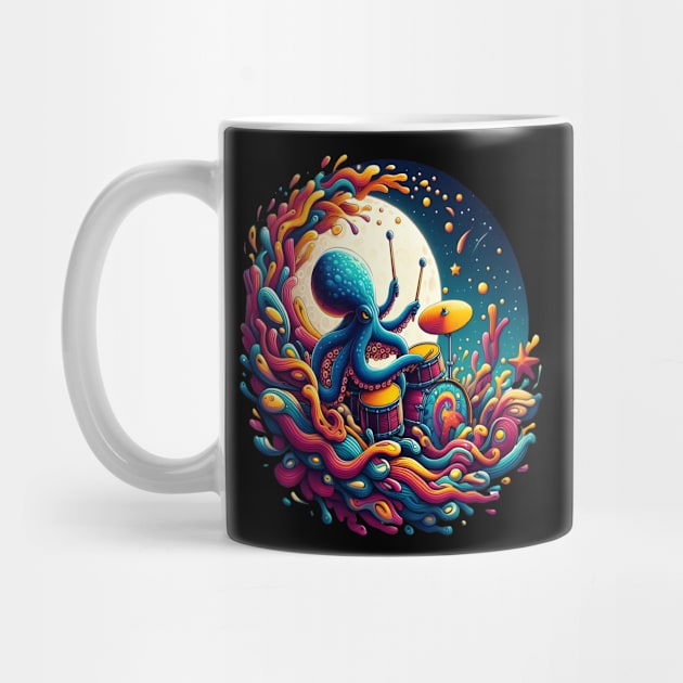 Moonlit Melodies Octopus Drummer by coollooks